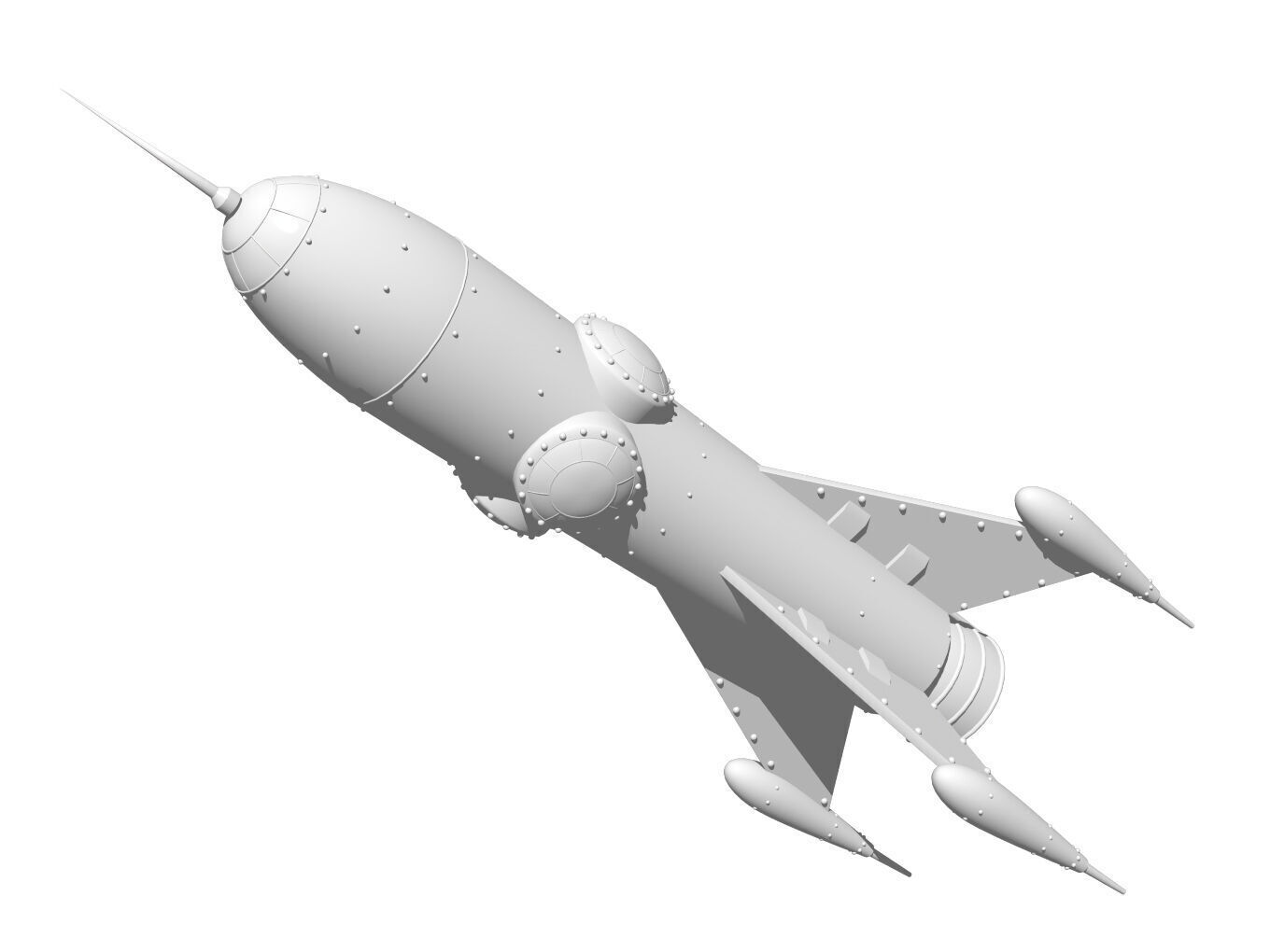 Retro rocket 3D model_8