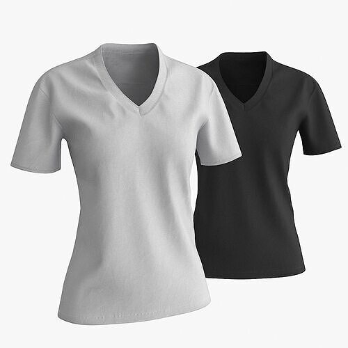 Female T Shirt Low-poly 3D model