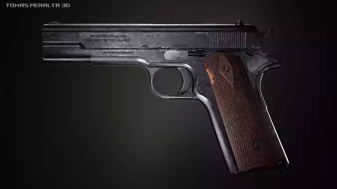 M1911 Pistol Low-poly 3D model
