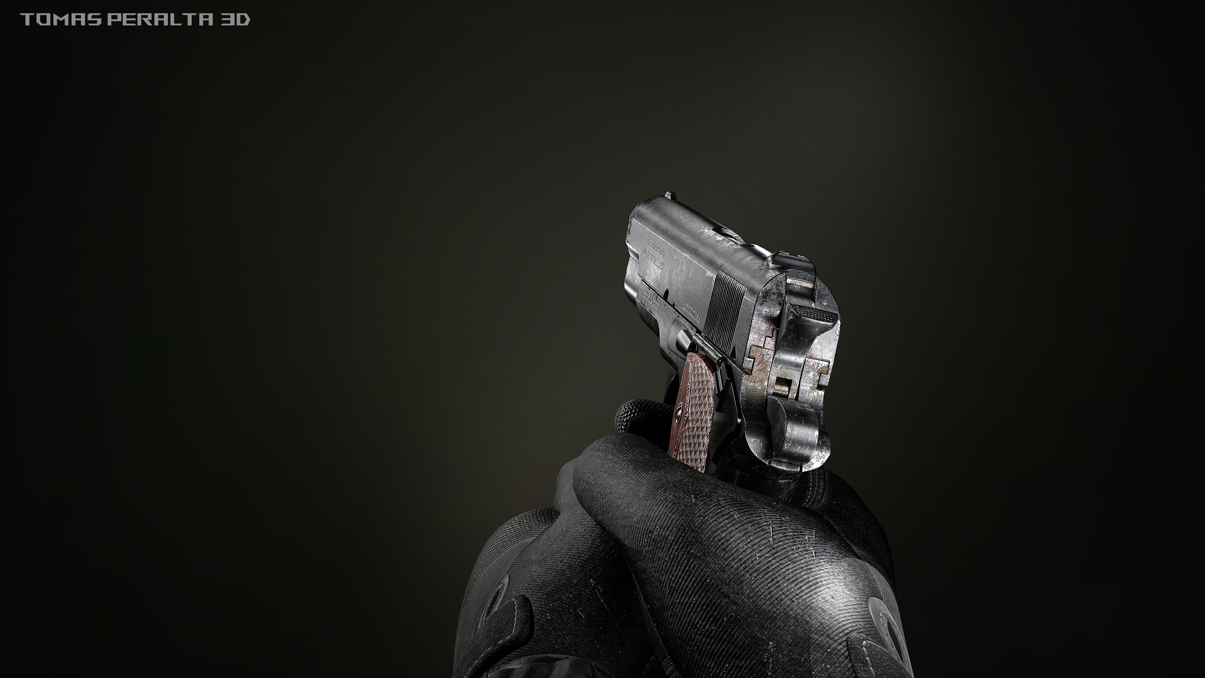 M1911 Pistol Low-poly 3D model_2