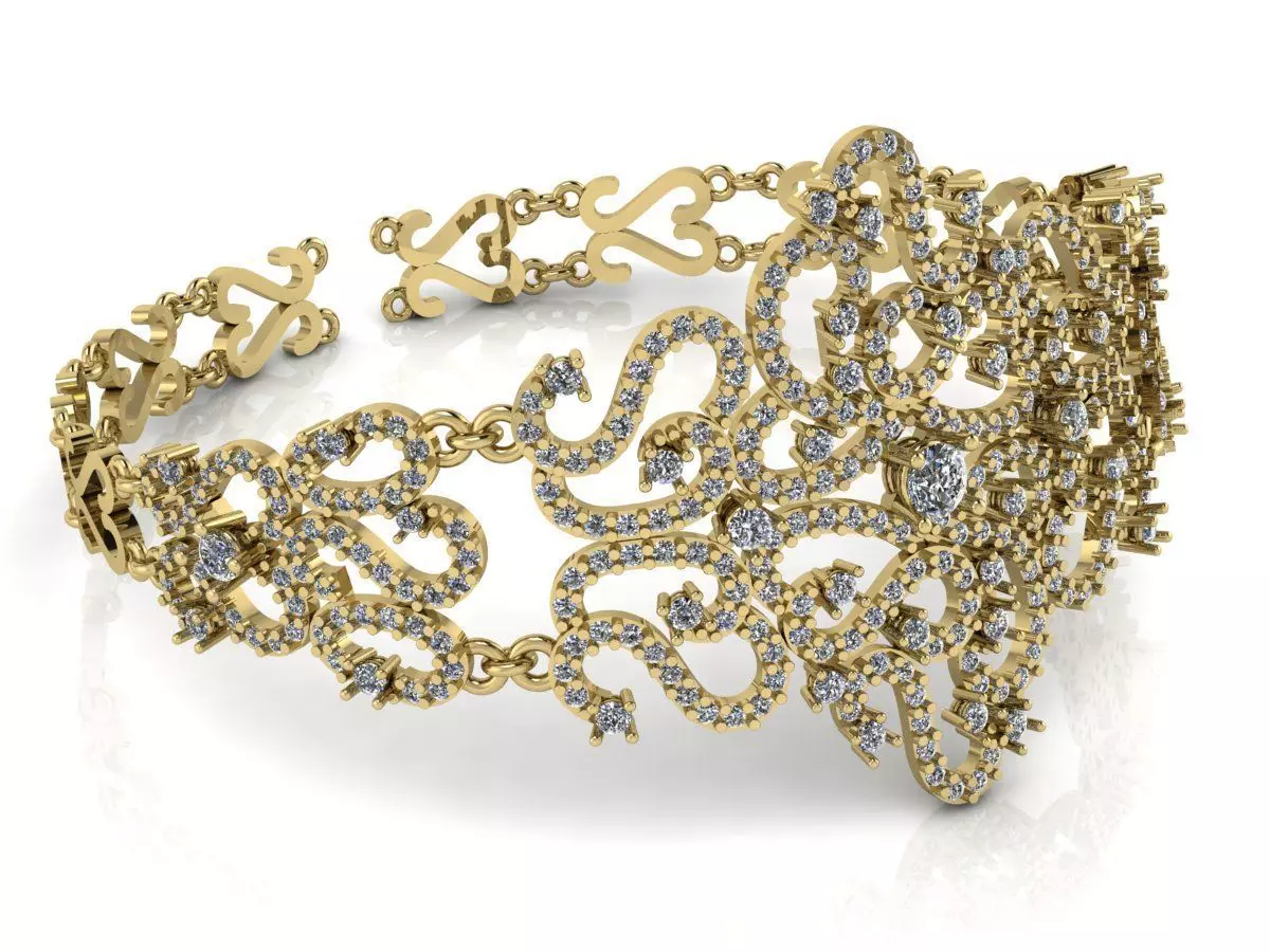 Gold bracelt 3D print model_0