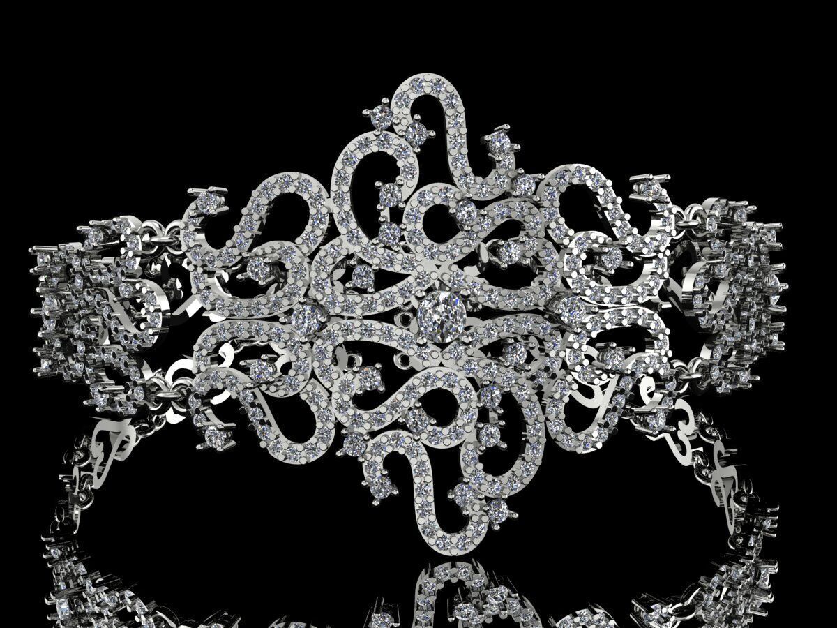 Gold bracelt 3D print model_3