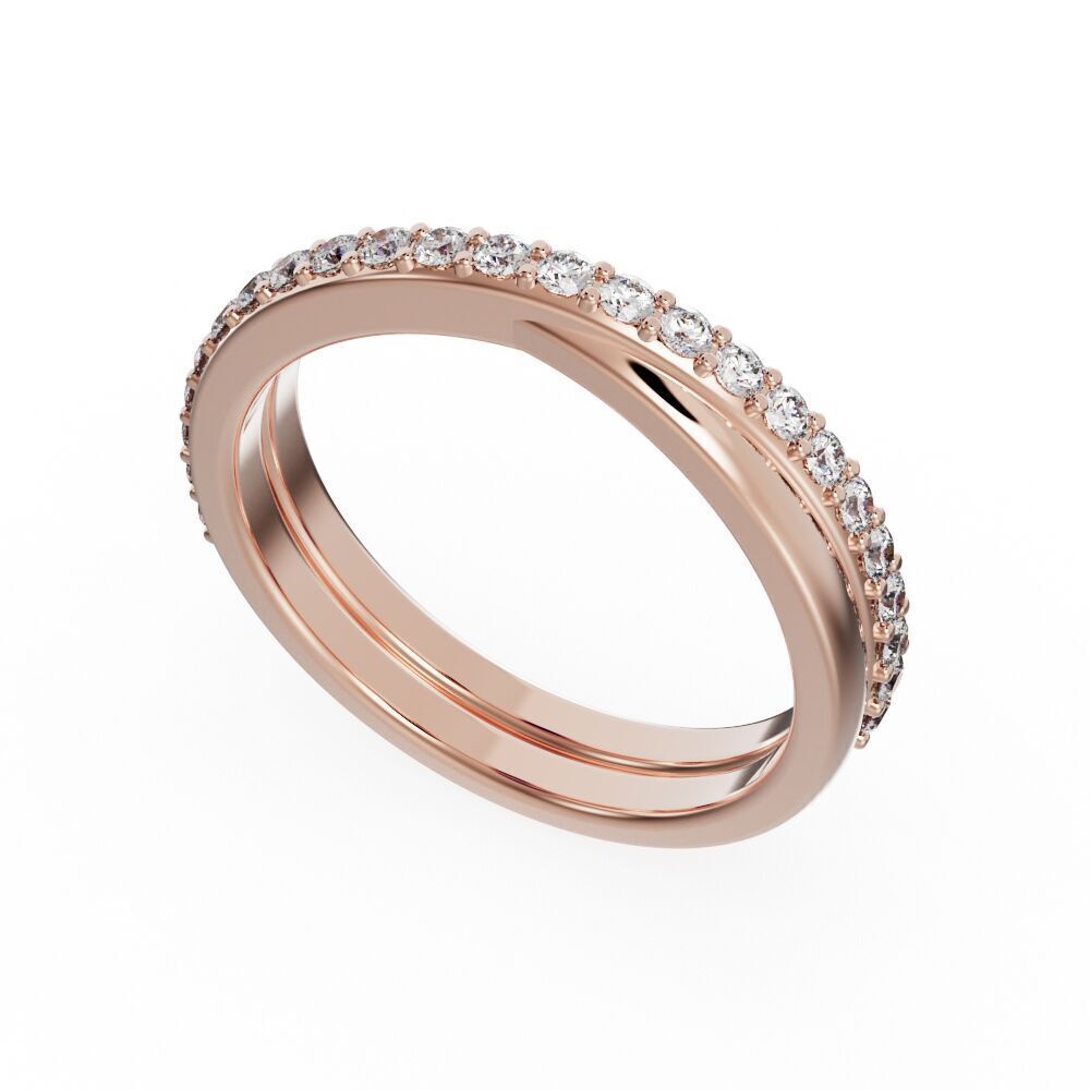 Wedding band with diamonds 3D print model_7