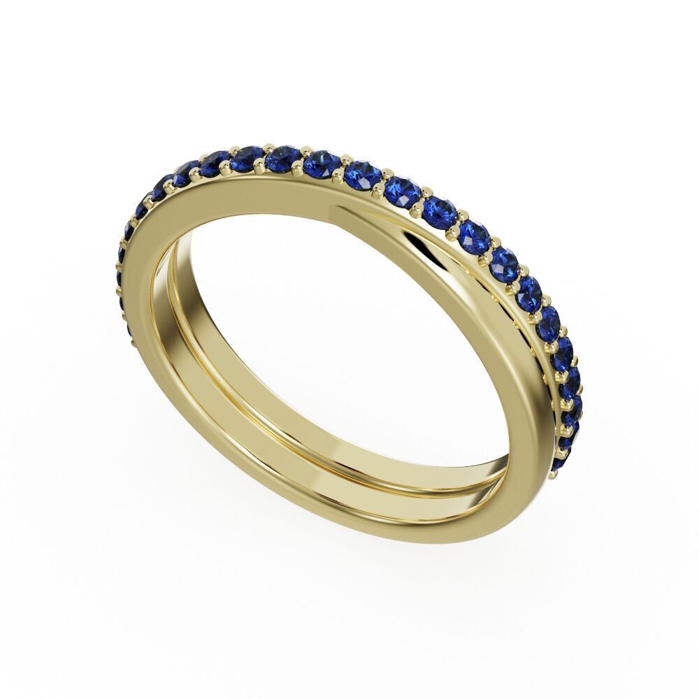 Wedding band with diamonds 3D print model_24