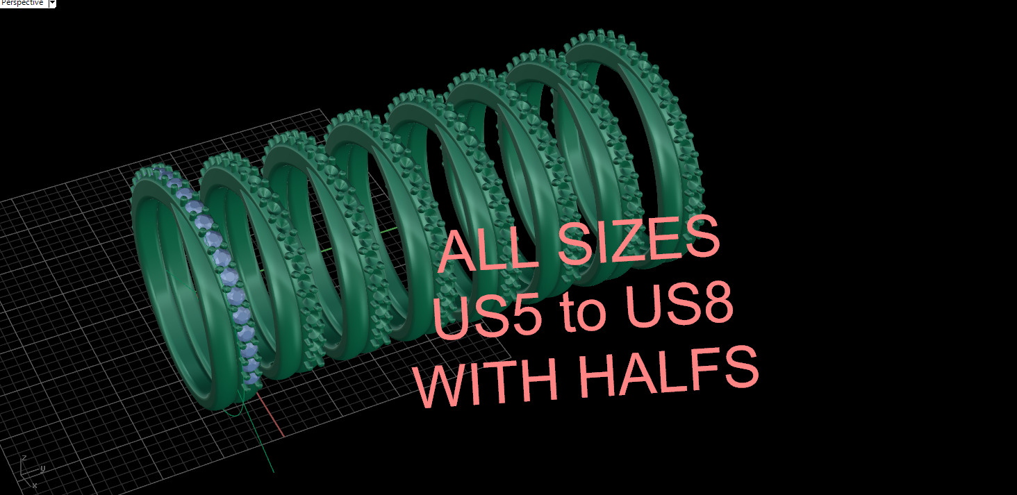 Wedding band with diamonds 3D print model_3