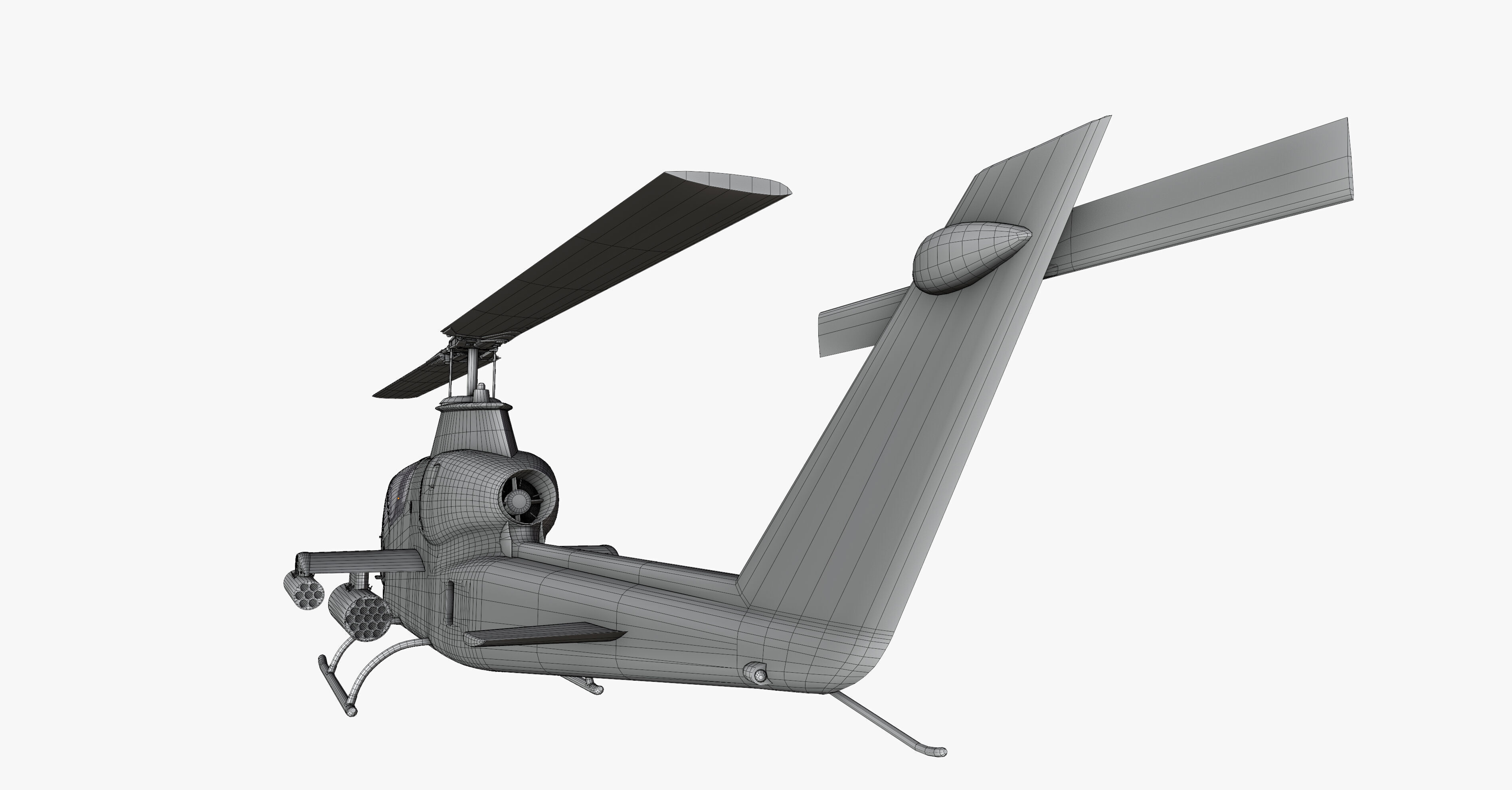 AH1G Cobra US Army Attack Helicopter Game Ready PBR 8K Model Low-poly 3D model_23