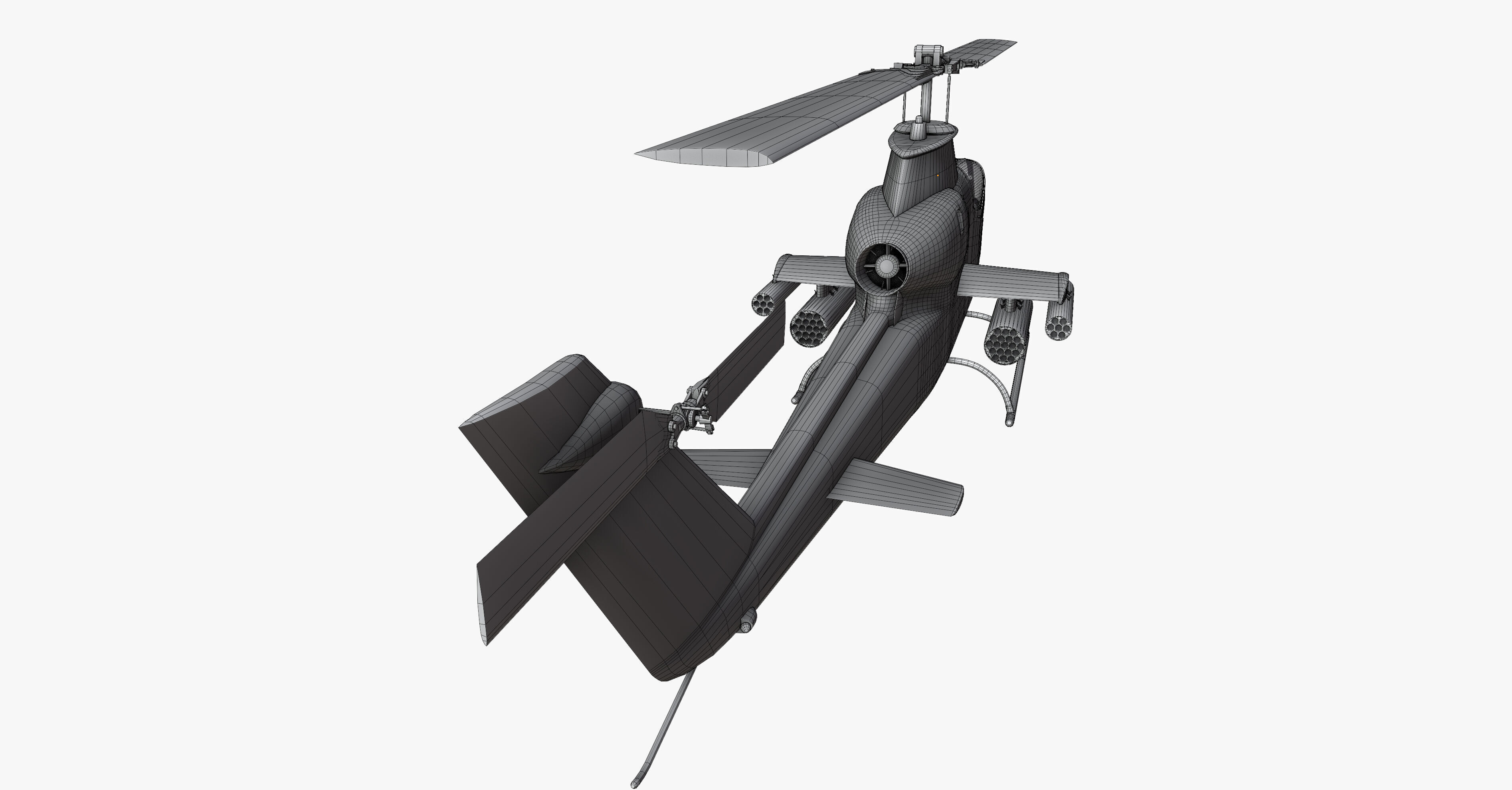 AH1G Cobra US Army Attack Helicopter Game Ready PBR 8K Model Low-poly 3D model_22