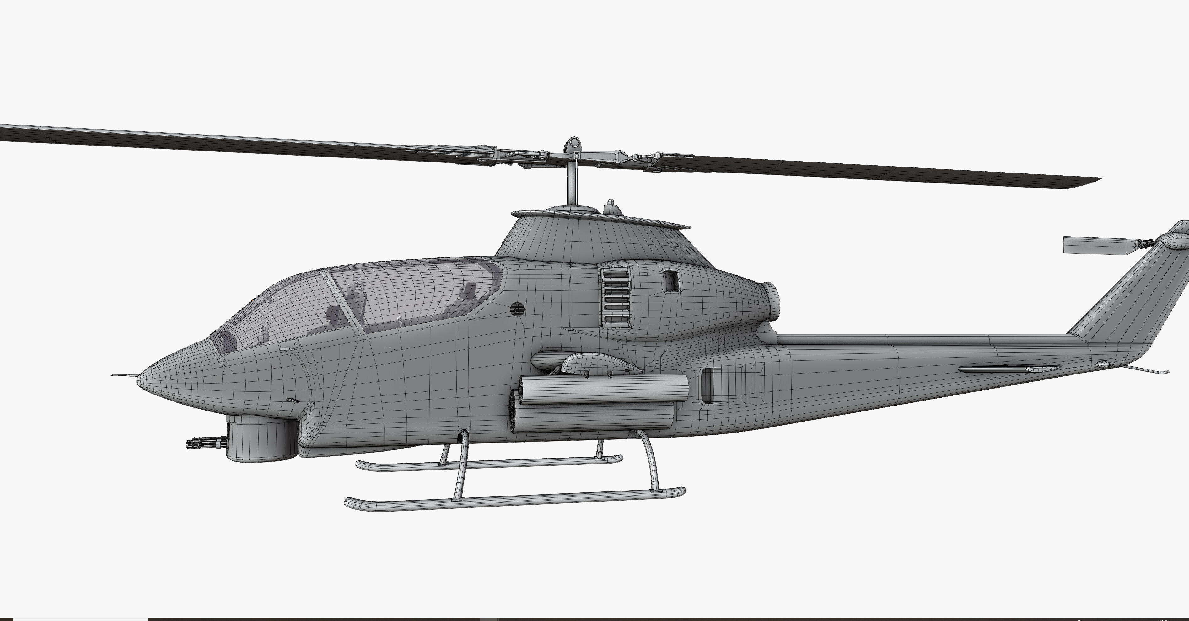 AH1G Cobra US Army Attack Helicopter Game Ready PBR 8K Model Low-poly 3D model_25