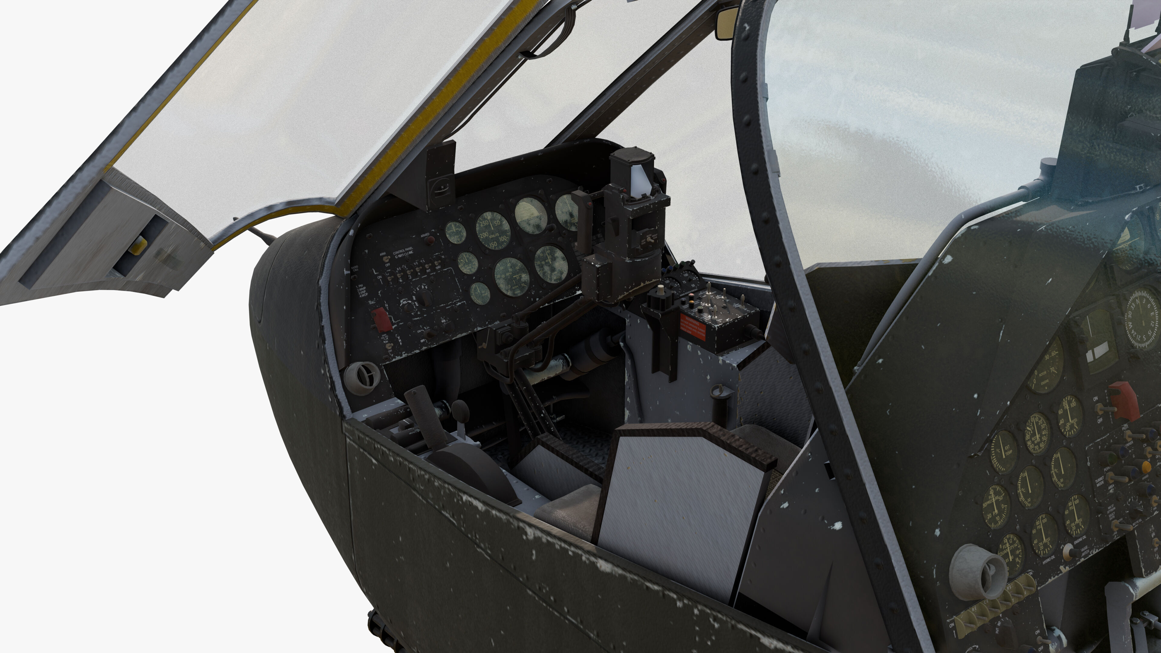 AH1G Cobra US Army Attack Helicopter Game Ready PBR 8K Model Low-poly 3D model_15