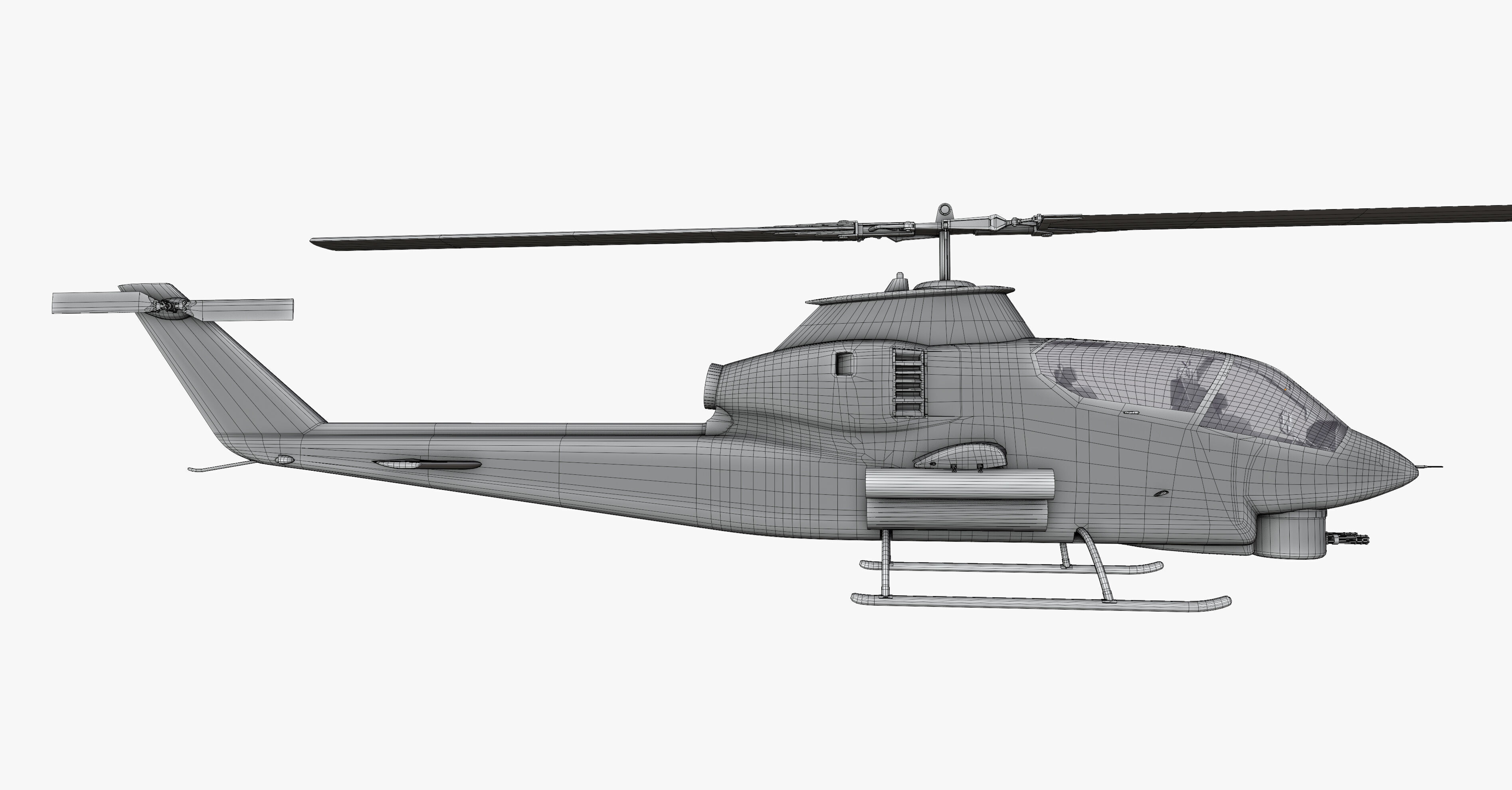 AH1G Cobra US Army Attack Helicopter Game Ready PBR 8K Model Low-poly 3D model_20