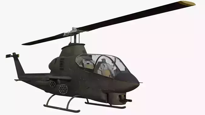 AH1G Cobra US Army Attack Helicopter Game Ready PBR 8K Model Low-poly 3D model