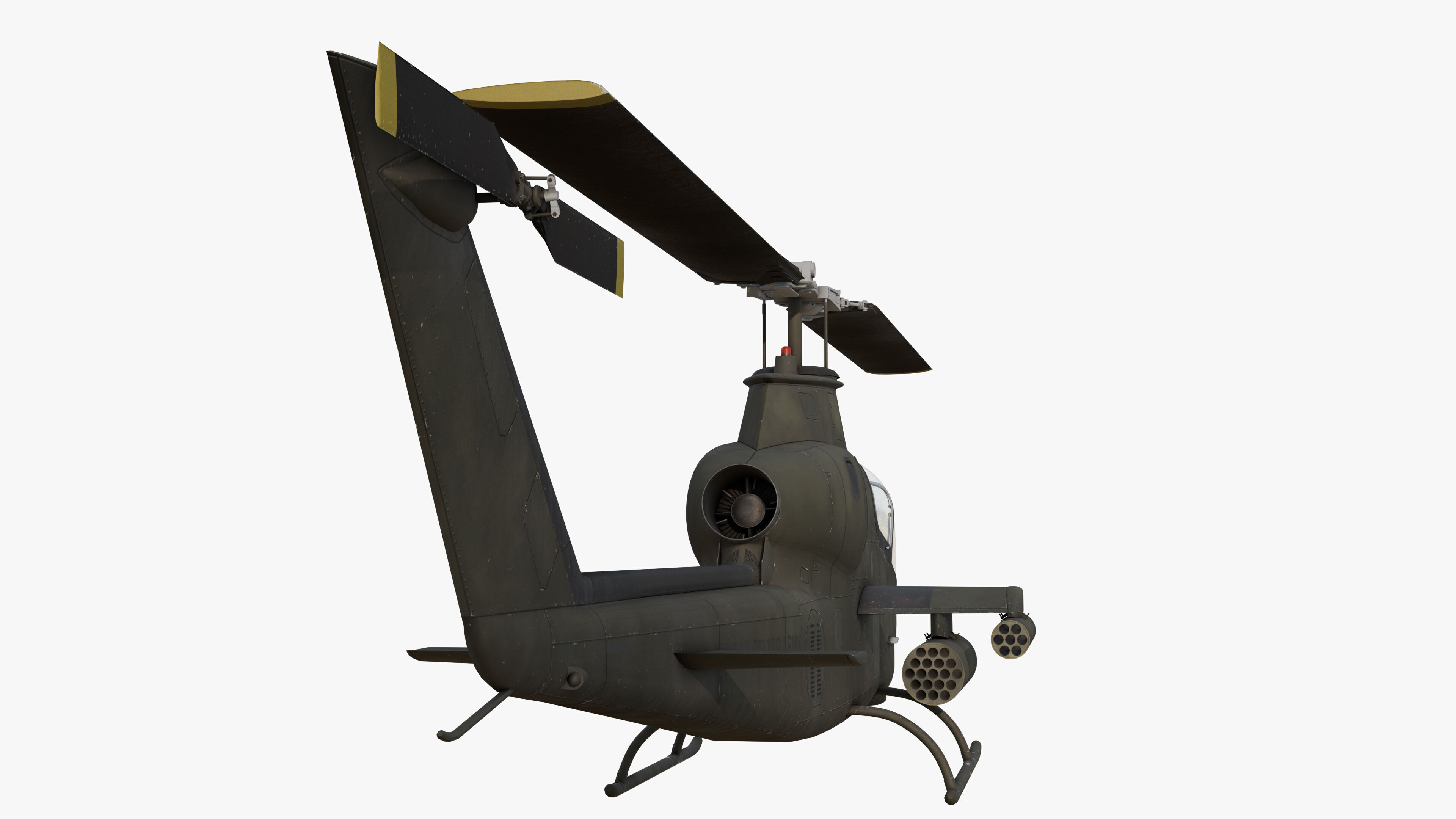 AH1G Cobra US Army Attack Helicopter Game Ready PBR 8K Model Low-poly 3D model_6