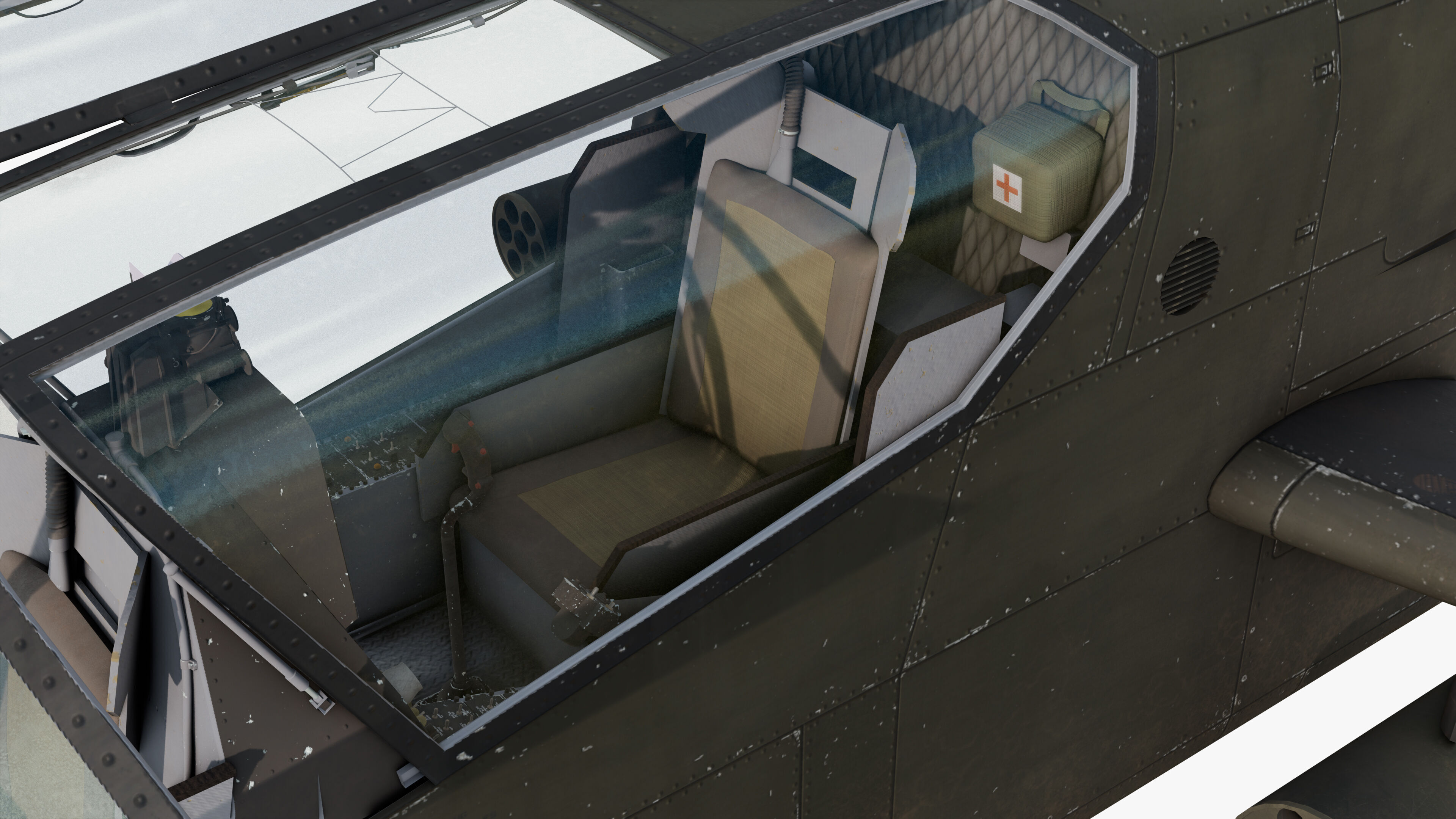 AH1G Cobra US Army Attack Helicopter Game Ready PBR 8K Model Low-poly 3D model_17