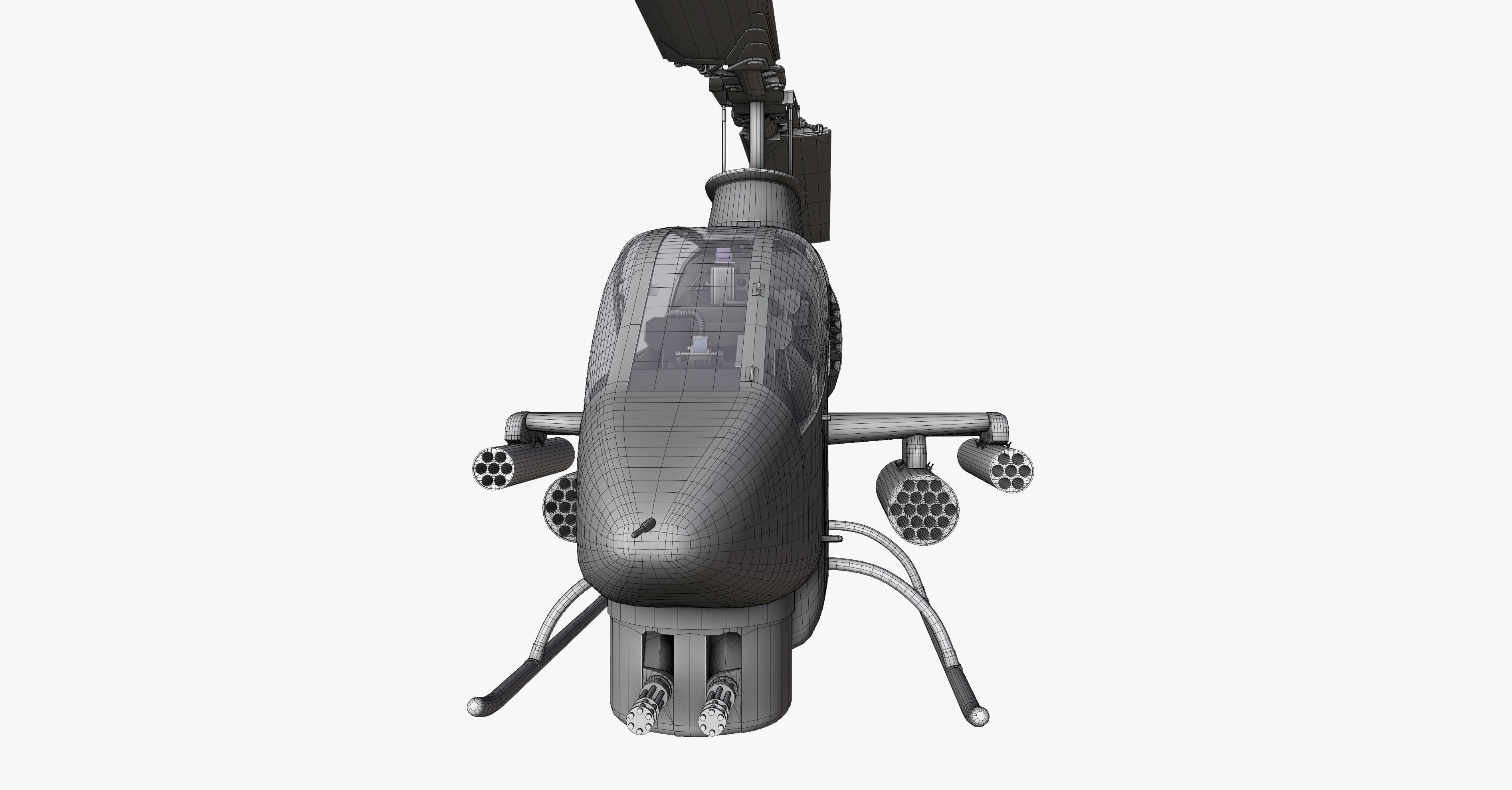 AH1G Cobra US Army Attack Helicopter Game Ready PBR 8K Model Low-poly 3D model_27