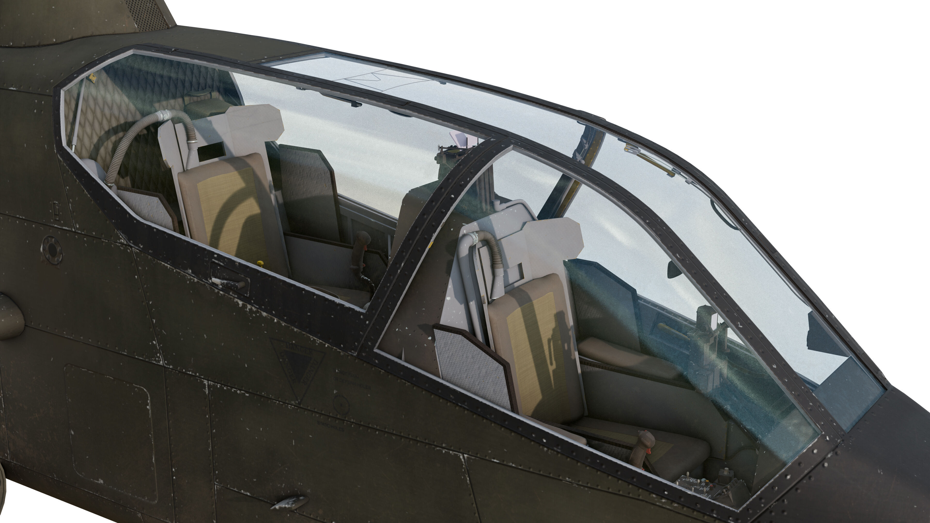 AH1G Cobra US Army Attack Helicopter Game Ready PBR 8K Model Low-poly 3D model_18