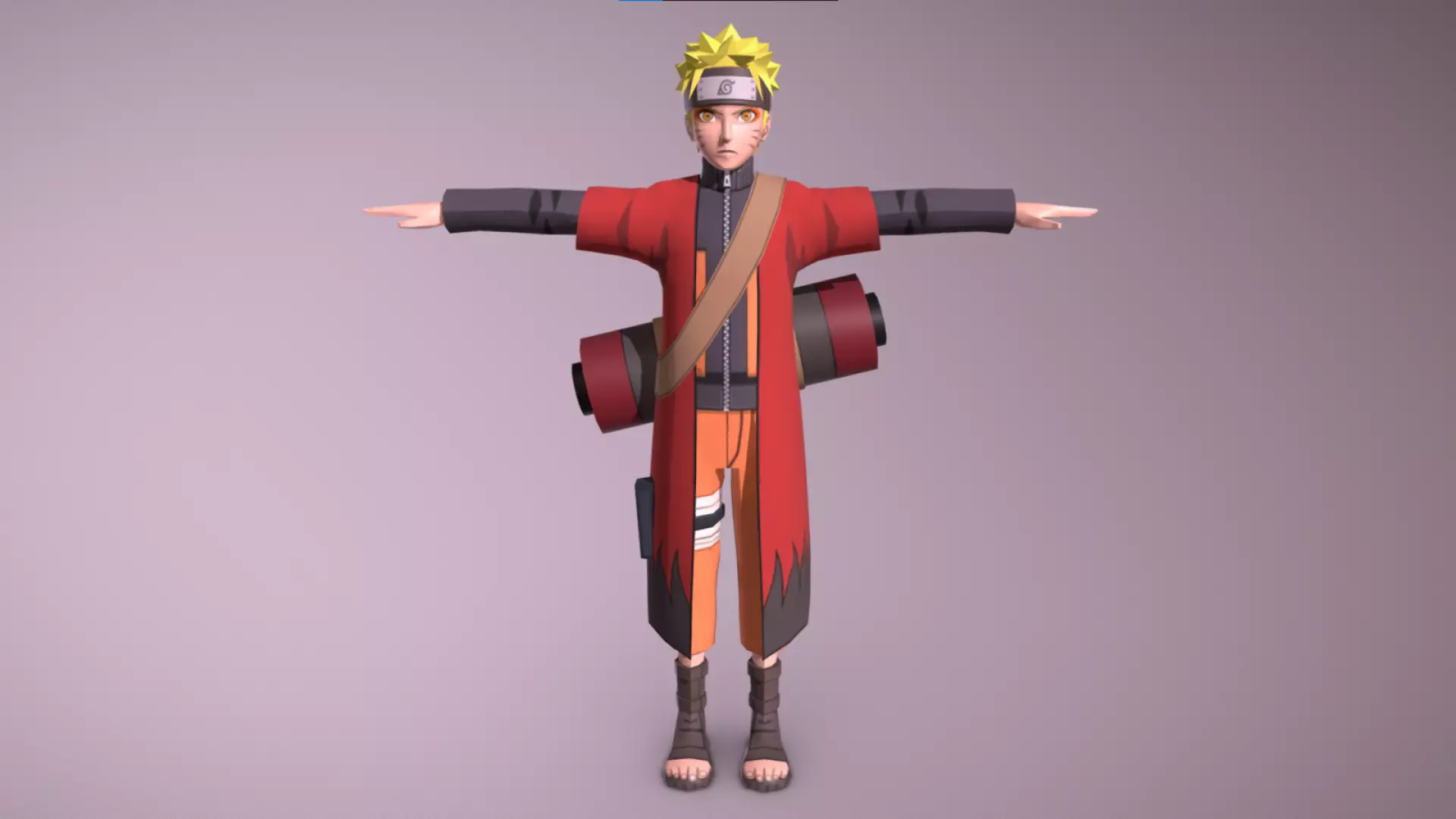 Naruto Shippuden - Naruto Sage Mode Low-poly 3D model_0