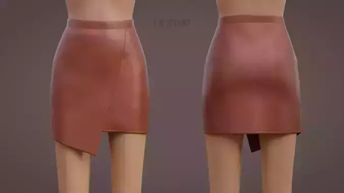 Sexy Brown Leather Mini Skirt