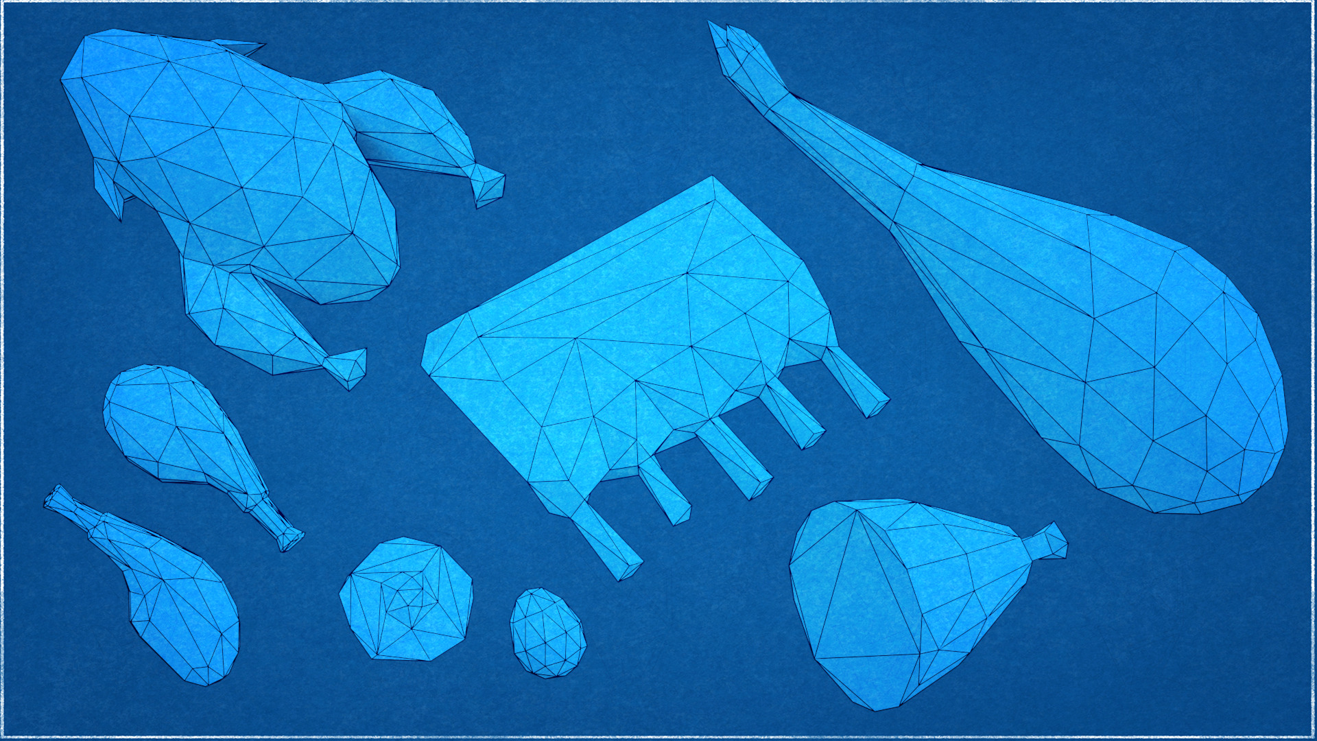 Collection 41 Meat Low Poly Low-poly 3D model_7