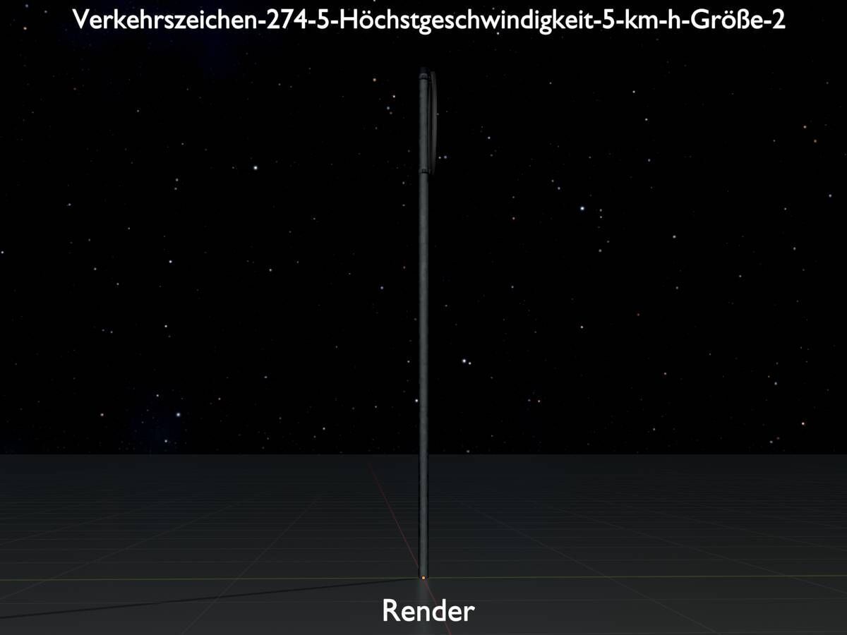 Traffic sign 274-5 Speed limit 5 km h Size-2 Low-poly 3D model_16