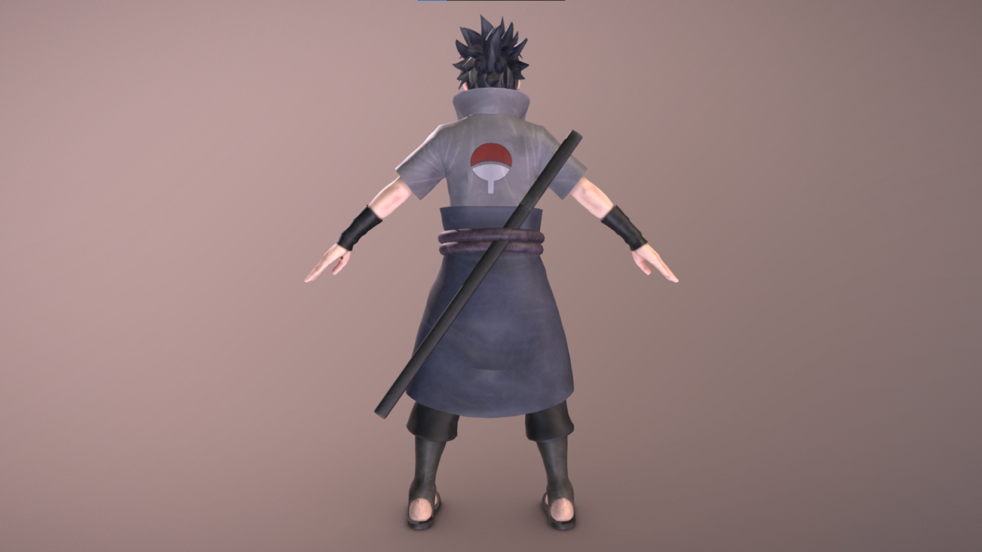 Sasuke Uchiha - Naruto Shippuden Low-poly 3D model_1