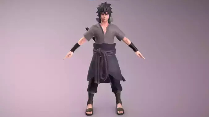 Sasuke Uchiha - Naruto Shippuden Low-poly 3D model