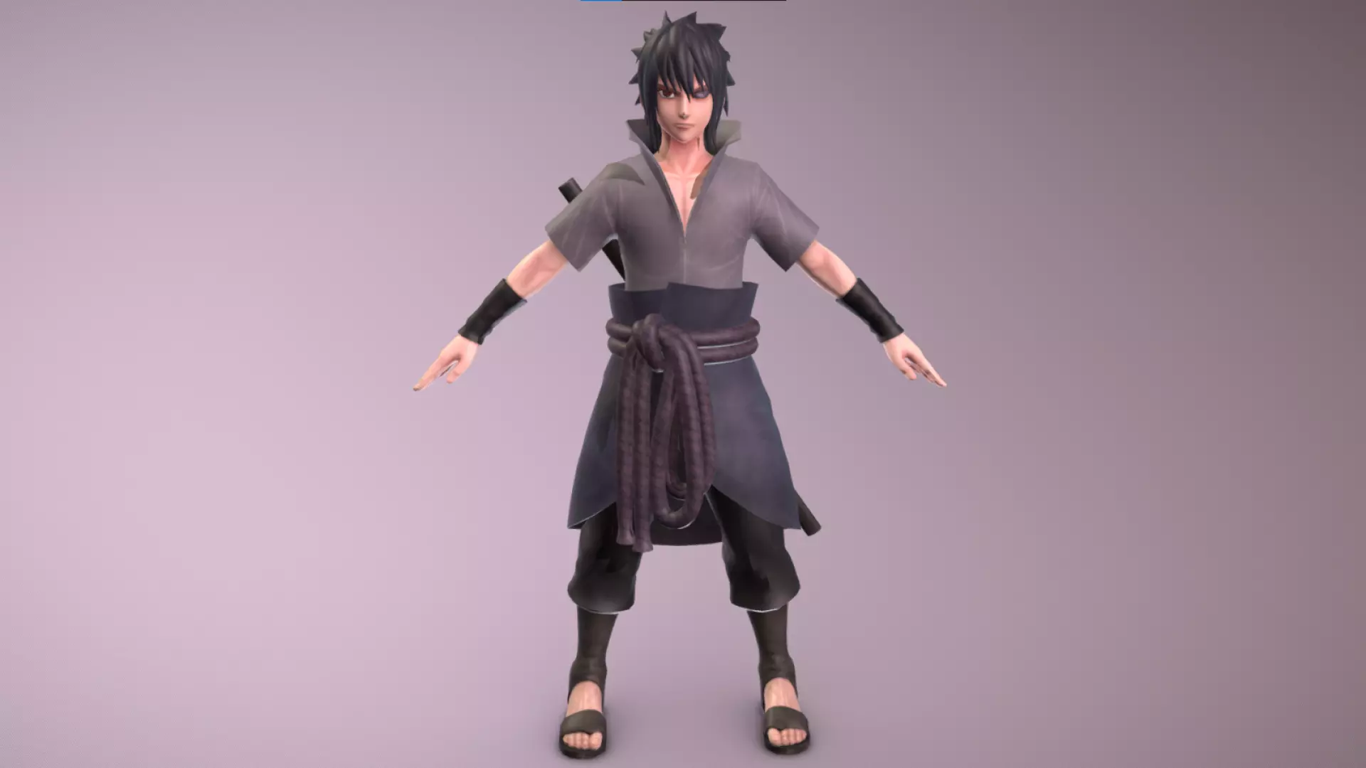 Sasuke Uchiha - Naruto Shippuden Low-poly 3D model_0