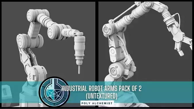 Industrial Robot Arms Pack Of 2  -Untextured  3D model