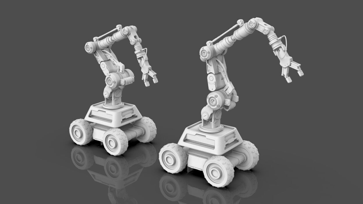 Industrial Robot Arms Pack Of 2  -Untextured  3D model_16