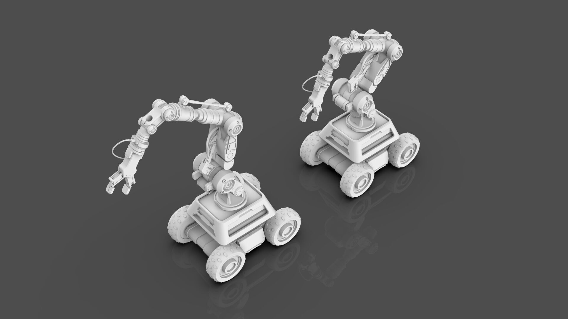 Industrial Robot Arms Pack Of 2  -Untextured  3D model_15