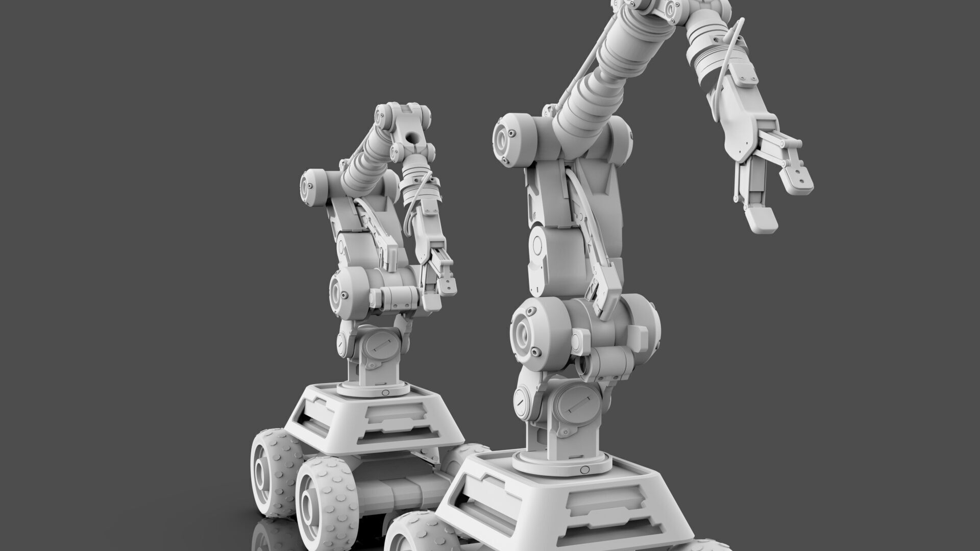 Industrial Robot Arms Pack Of 2  -Untextured  3D model_23