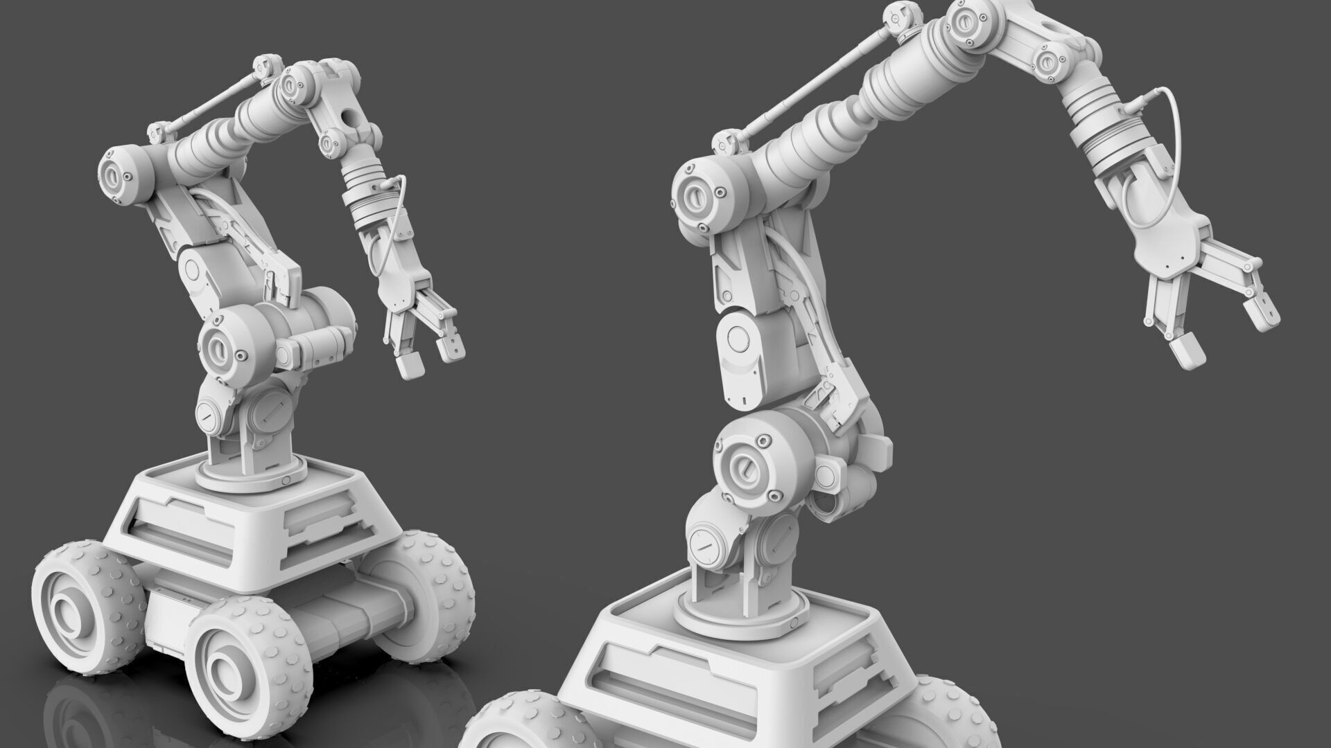 Industrial Robot Arms Pack Of 2  -Untextured  3D model_18