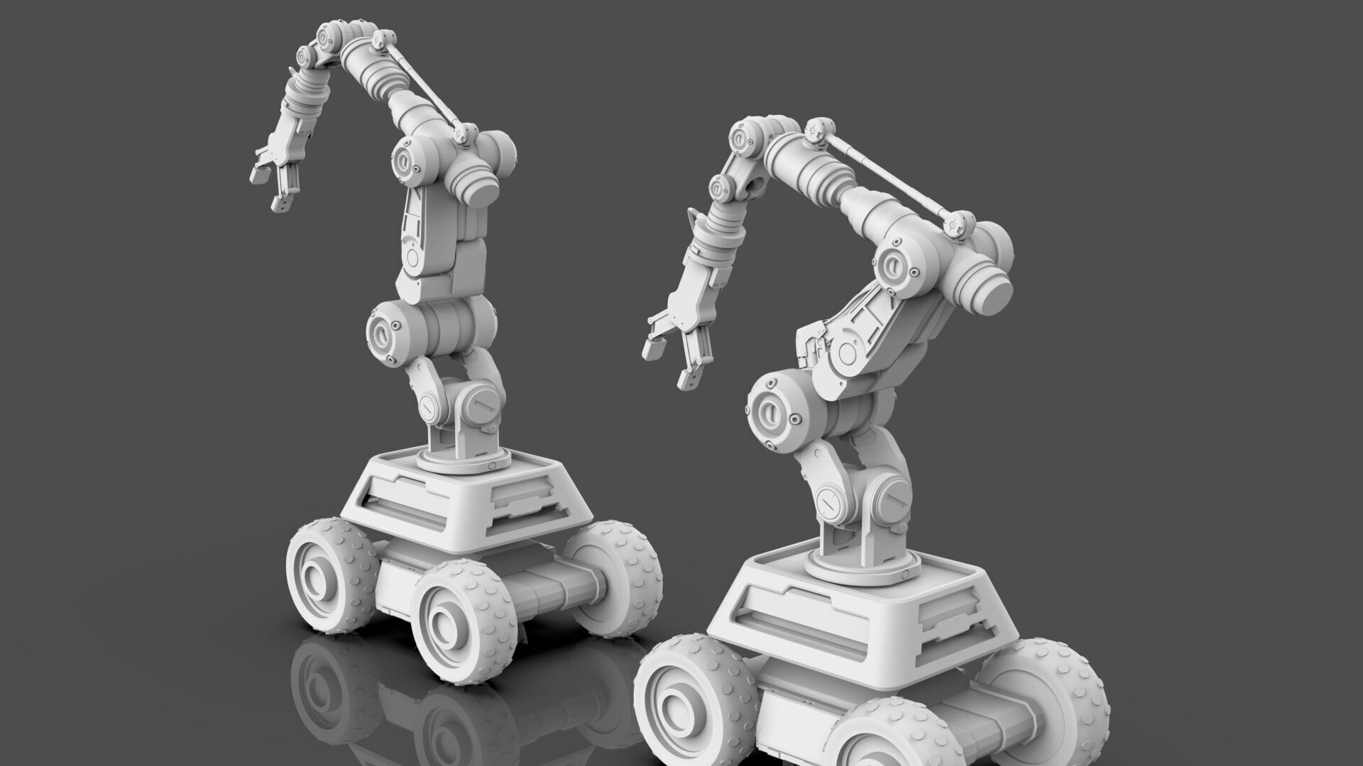 Industrial Robot Arms Pack Of 2  -Untextured  3D model_24