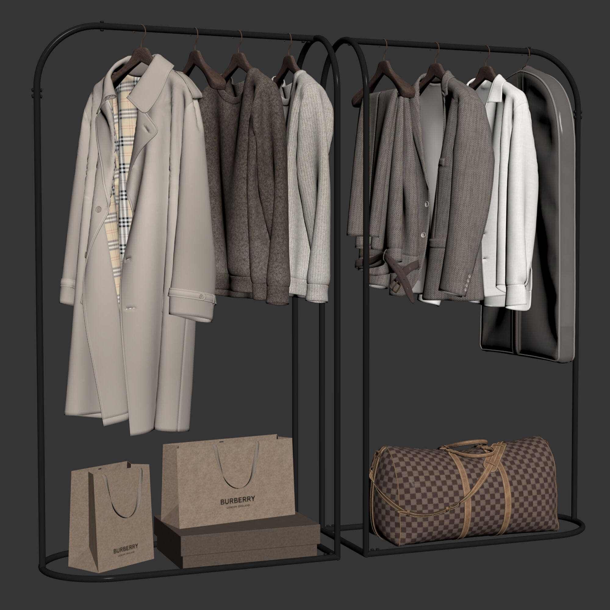 Rack with clothes 03 3D model_10