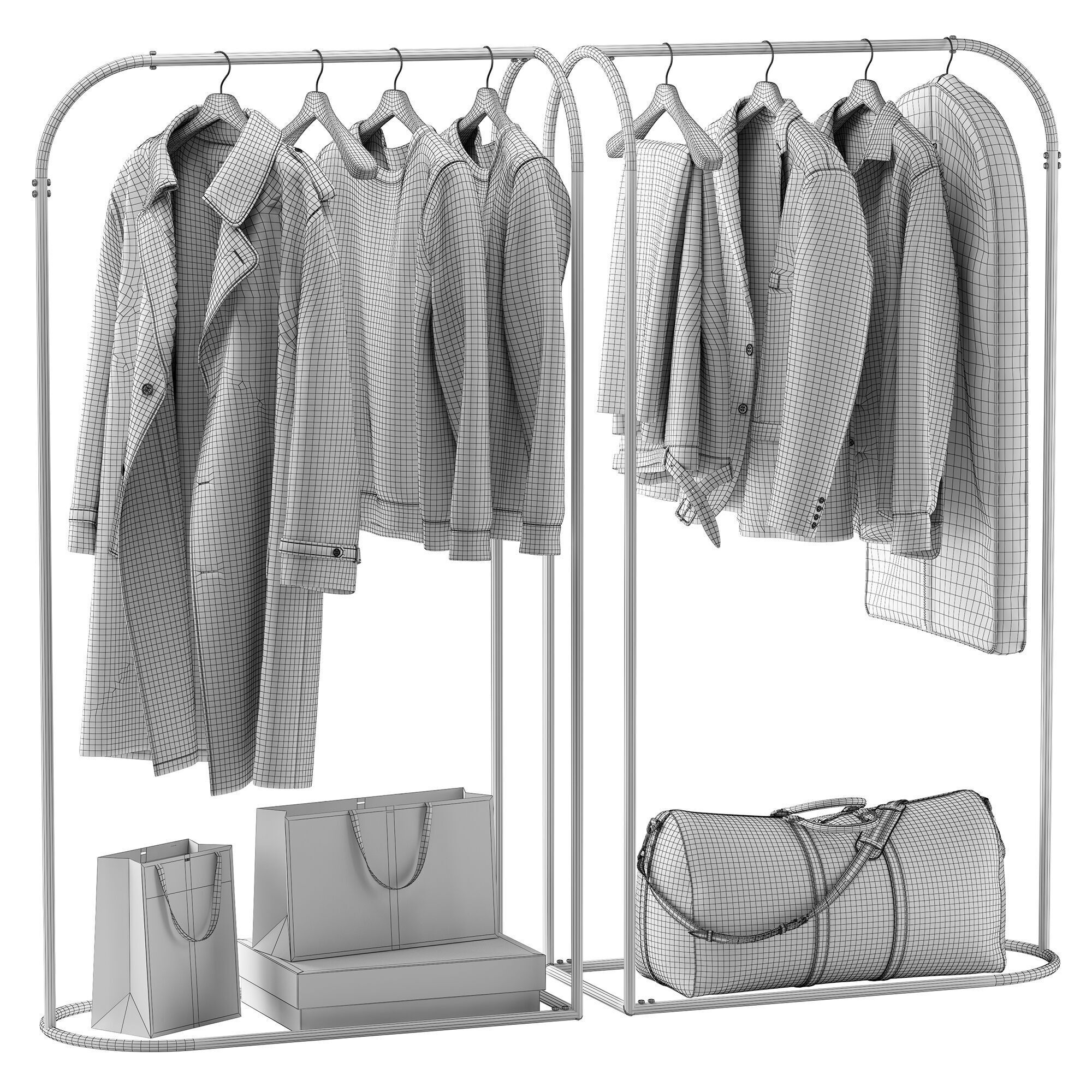 Rack with clothes 03 3D model_5