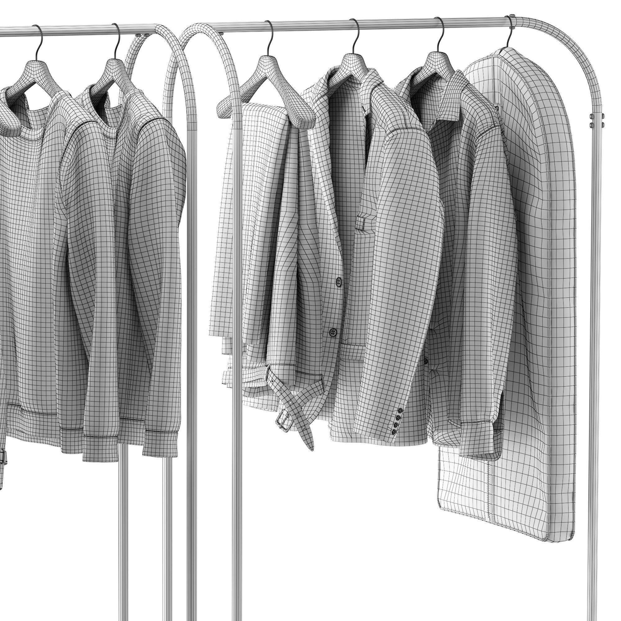 Rack with clothes 03 3D model_7