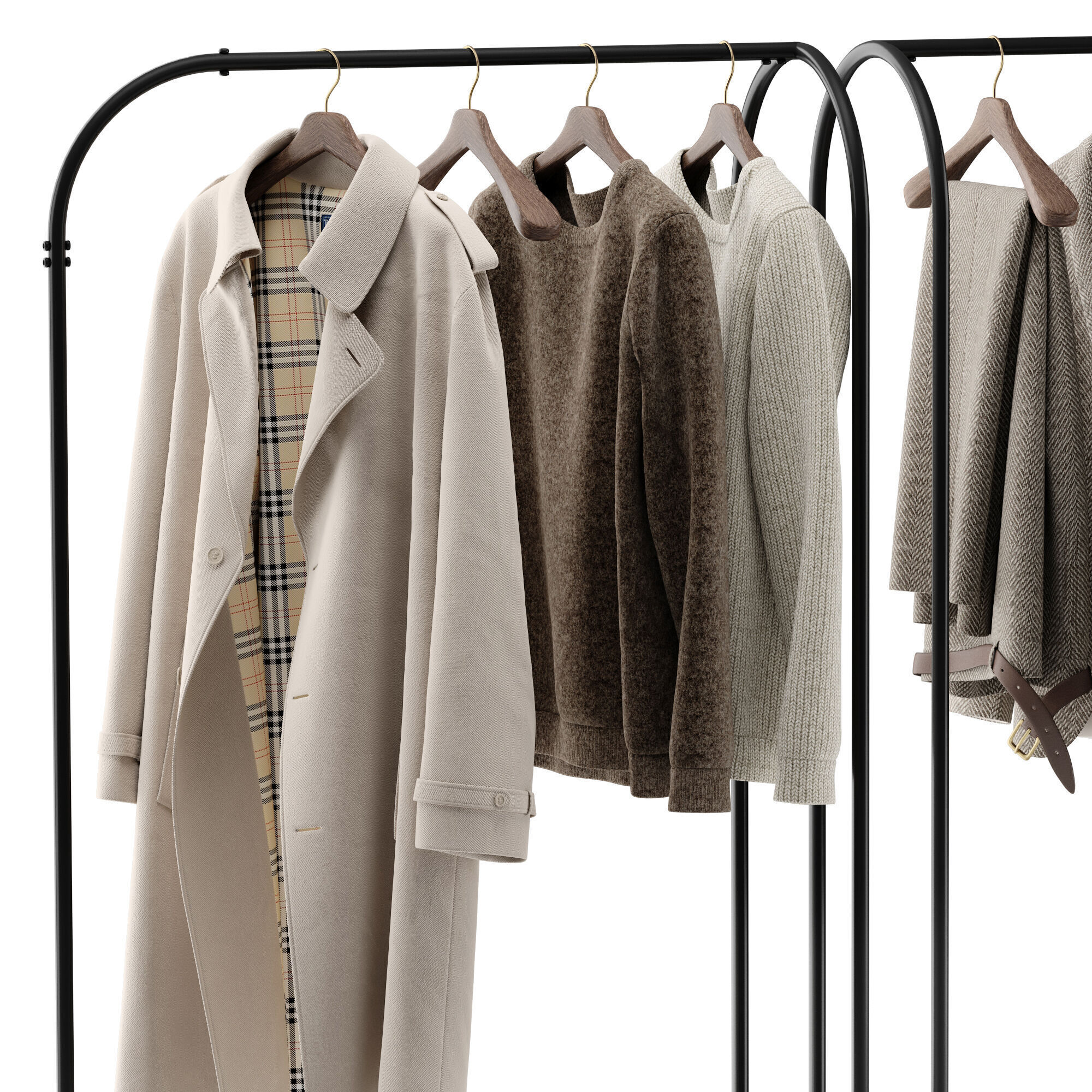 Rack with clothes 03 3D model_1
