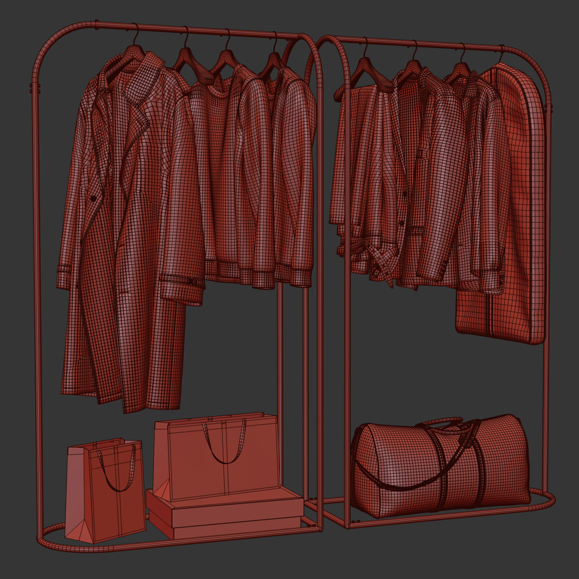 Rack with clothes 03 3D model_12