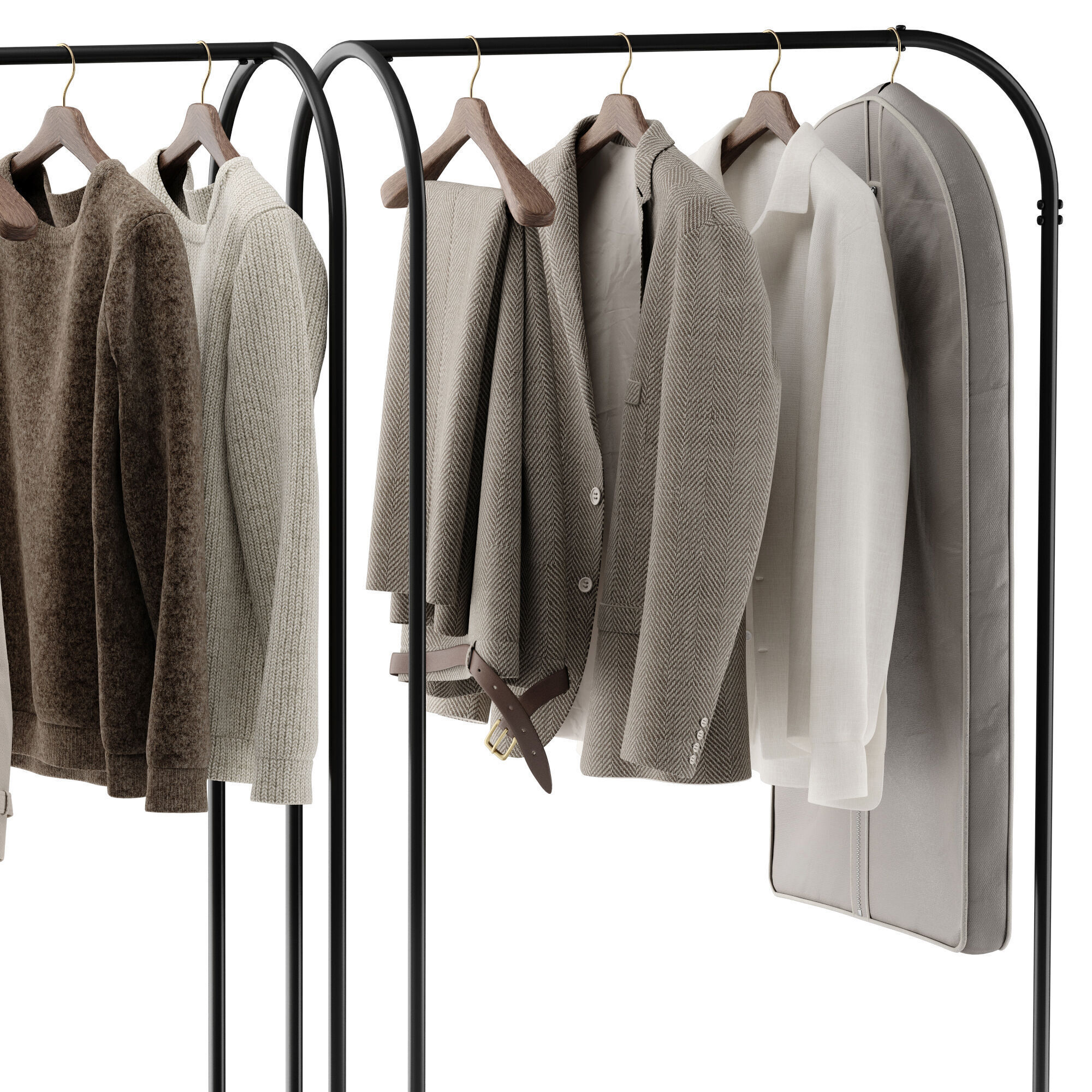 Rack with clothes 03 3D model_2