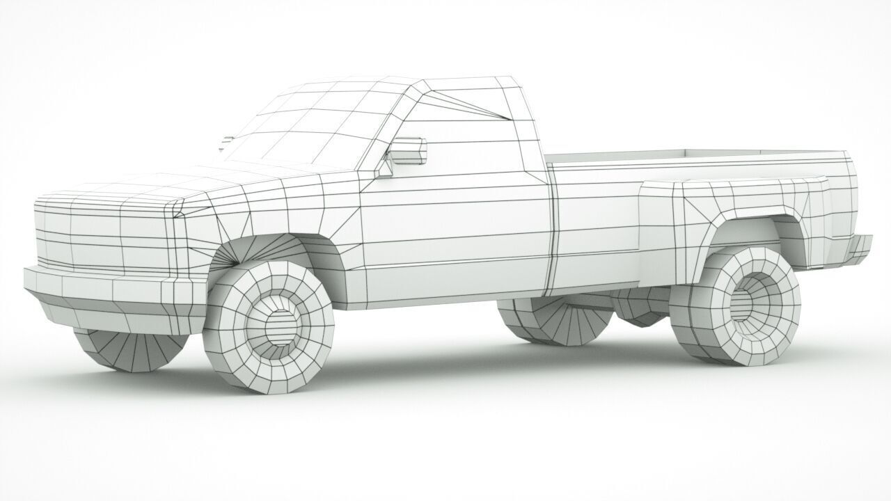 Chevrolet Silverado 1988 Low-poly 3D model_6