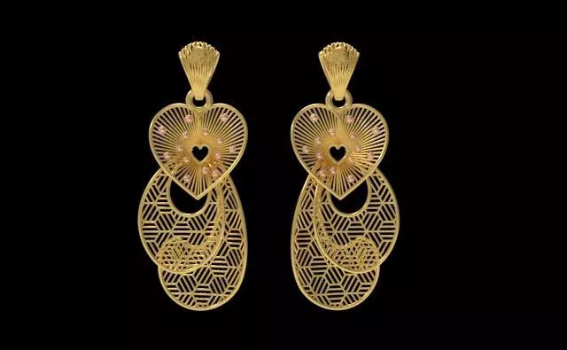 Fusion Gold Earrings A01 3D print model