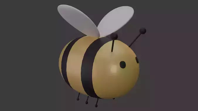 Cartoon Honeybee MAYA Rigged Low-poly 3D model