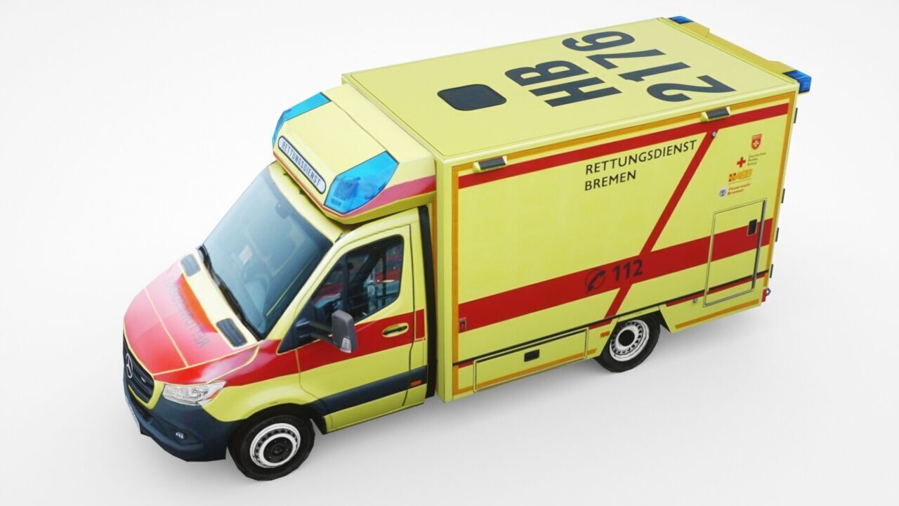 Mercedes-Benz Sprinter Paramedics Low-poly 3D model_2
