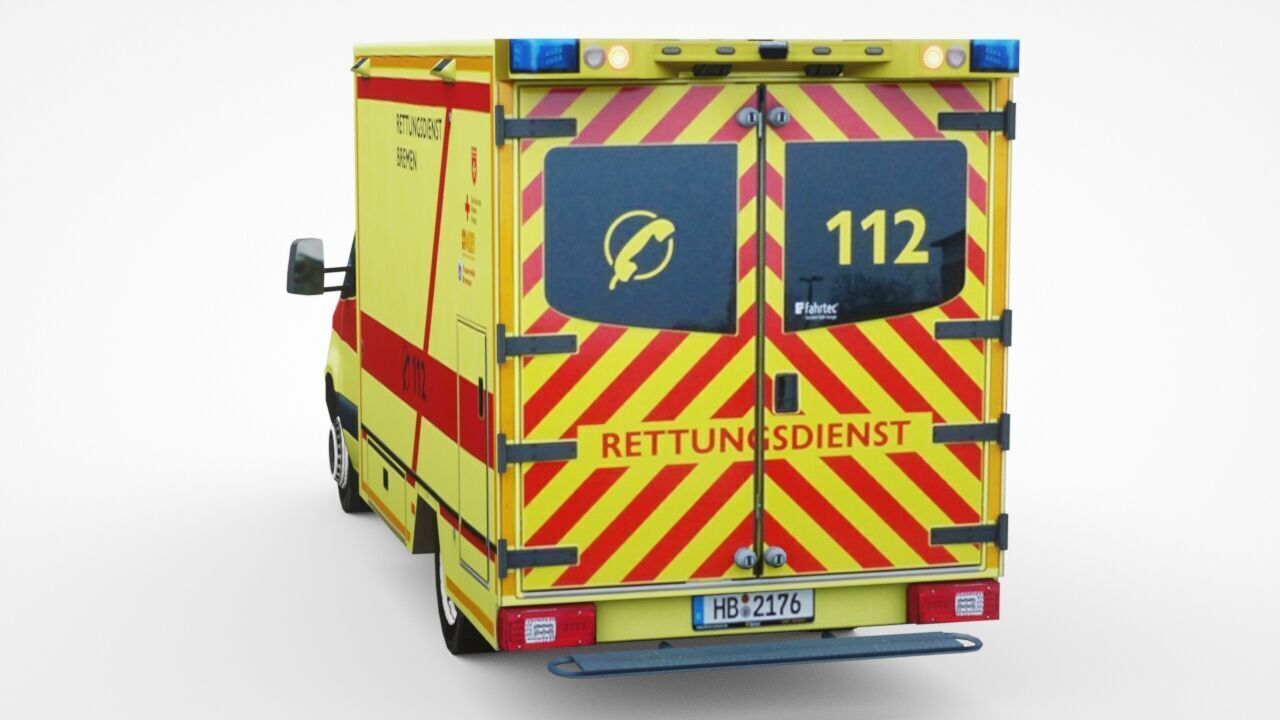 Mercedes-Benz Sprinter Paramedics Low-poly 3D model_4