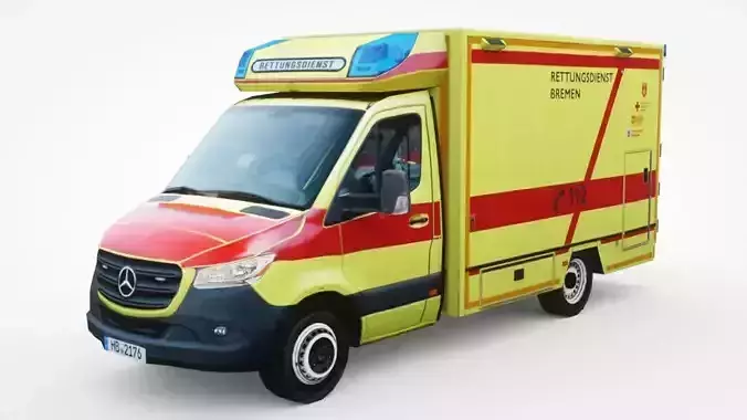 Mercedes-Benz Sprinter Paramedics Low-poly 3D model