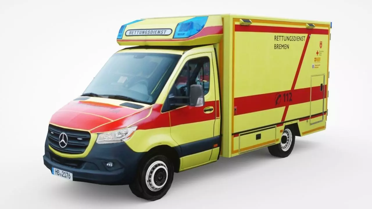 Mercedes-Benz Sprinter Paramedics Low-poly 3D model_0