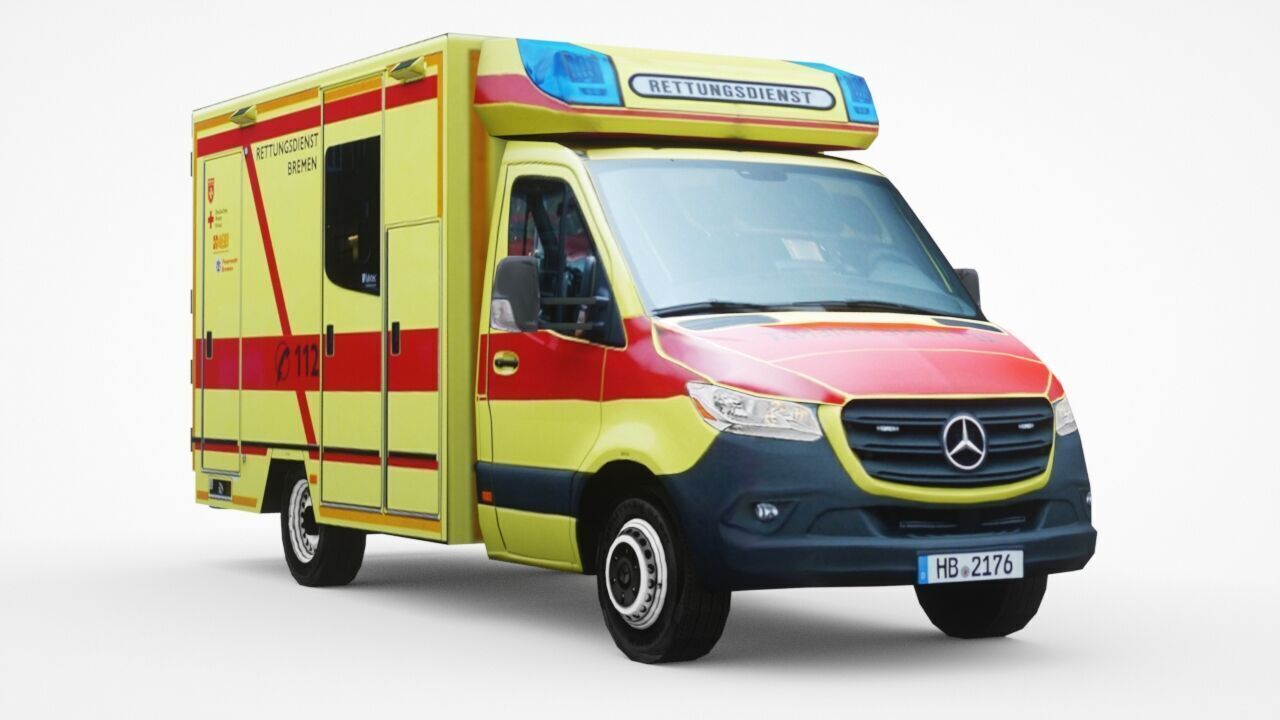 Mercedes-Benz Sprinter Paramedics Low-poly 3D model_5