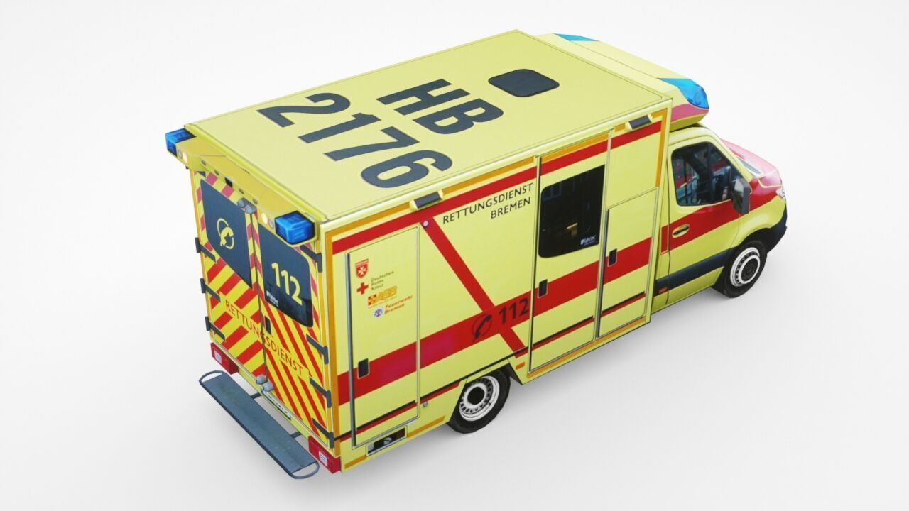 Mercedes-Benz Sprinter Paramedics Low-poly 3D model_3