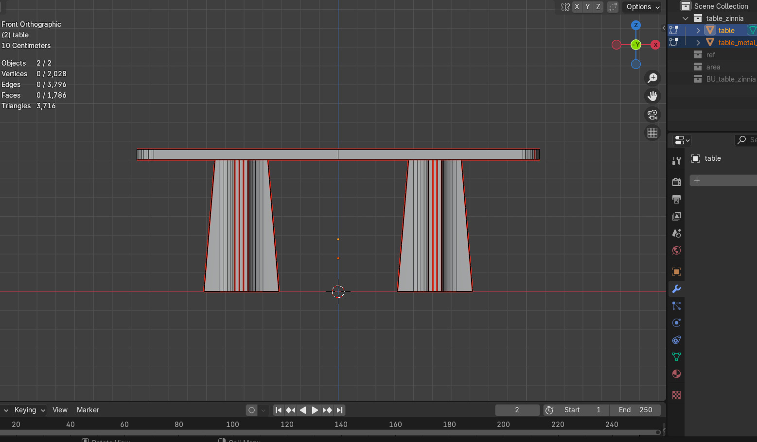 Table Zinnia Free low-poly 3D model_7