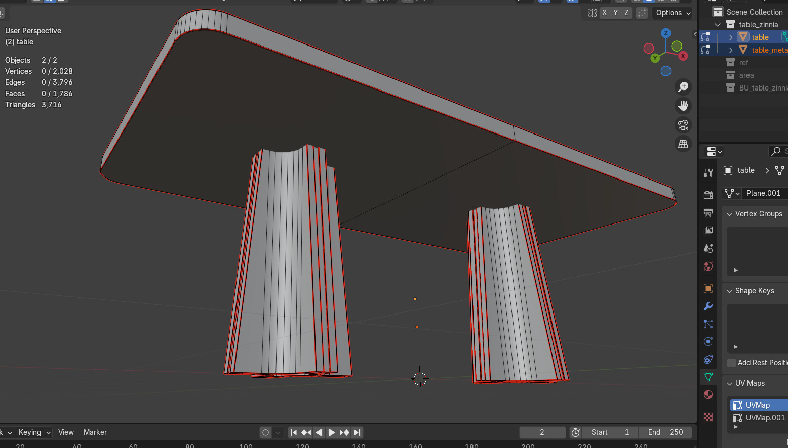 Table Zinnia Free low-poly 3D model_8