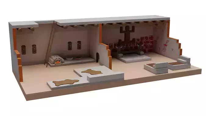 Catalhoyuk Ancient House Model - 3D Historical Reconstruction